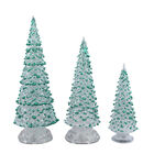 3er-Set Farbwechsel Weihnachtsbaum, 3xAAA Batterie (nicht inkl.), Größe 7,2x20 cm, 9x26 cm und 11,5x30 cm, Grün