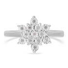 Diamant Ring 925 Silber platiniert (Größe 16.00)