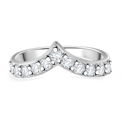 Moissanit Ring 925 Silber rhodiniert (Größe 18.00) ca. 0,68 ct image number 0