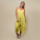 Gestreiftes Sommerkleid mit Saum, One Size, Gelb image number 4