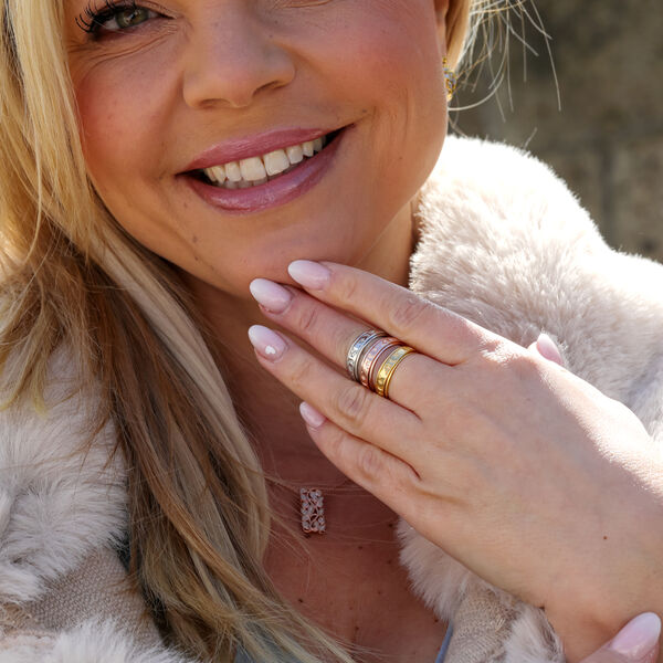 Nachthimmel Spinning Ring Geschenkset in ros&eacute;vergoldetem Silber image number 3