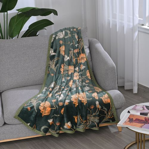 Luxuriöse Sofaüberwurf Decke, 100% Polyester, grün image number 0