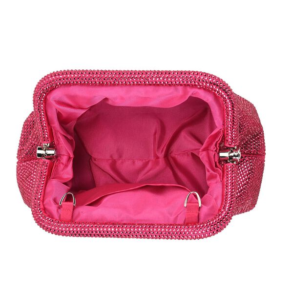 Clutch mit Metallschulterriemen, 24x11x13cm, Rosa image number 4