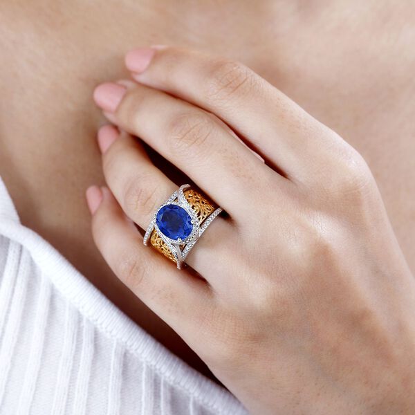 2er-Set- Ceylonfarbene Quarz Triplett Ringe - 3,30 ct. image number 3