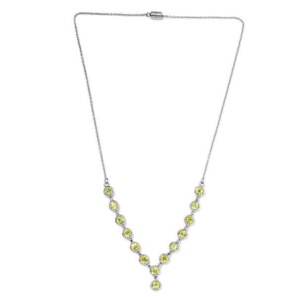 Nat&uuml;rliche Peridot-Halskette, ca. 45 cm, Edelstahl ca. 7,36 ct image number 4