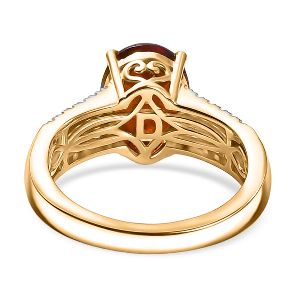 D'Joy AAA Hessonit Granat, Weißer Zirkon Ring 925 Silber 750 Gelbgold Vermeil (Größe 18.00) ca. 3,46 ct image number 5