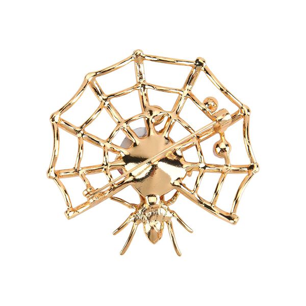 Kunststoff Perle, Mehrfarbiger Kristall Brosche  Gelb image number 4