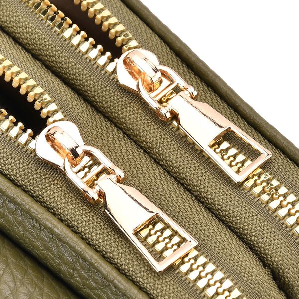 Crossbody-Handytasche mit RFID-Schutz und gemustertem Trageriemen, 19x6x11 cm, Grün image number 6