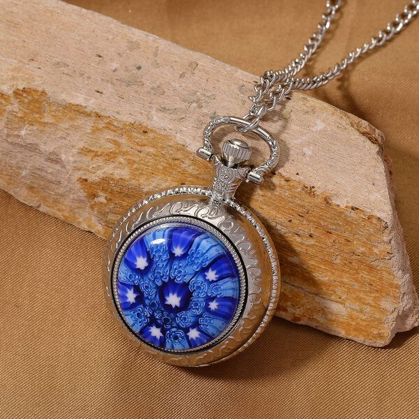 EXKLUSIVES ANGEBOT STRADA SPINNING Uhr Blaues Murano-Stil Glas mit Japanisches Uhrwerk 91.4 cm image number 1