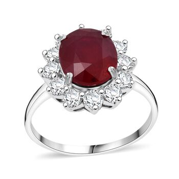 D'Joy afrikanischer Rubin und Zirkon Ring - 6,55 ct.