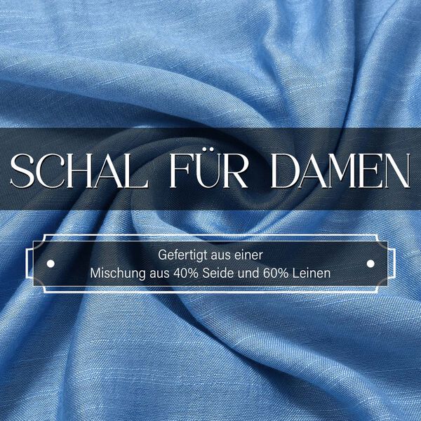 Schal aus Seide und Leinen, 70x200 cm, Hellblau image number 2