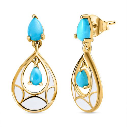 Natürliche Sleeping Beauty Türkis-Ohrringe - 1,02 ct. image number 0