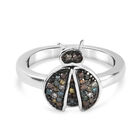 Diamant Marienkäfer Ring 925 Silber platiniert (Größe 16.00) ca. 0,18 ct