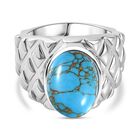 Blaues Türkis Ring Messing (Größe 17.00) ca. 5,54 ct