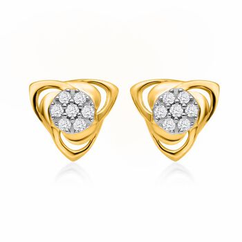 Wei&szlig;e Diamant Ohrstecker, 925 Silber Gelbgold Vermeil ca. 0.25 ct