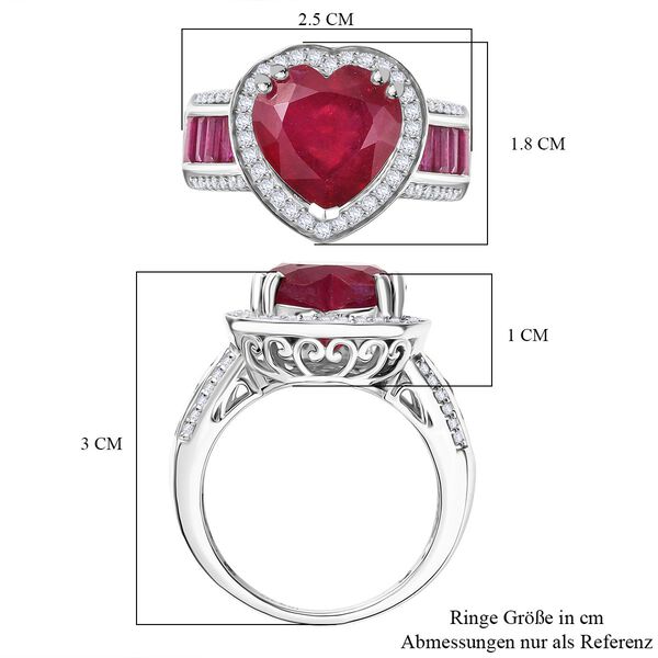 D'Joy AA Afrikanischer Rubin (Fissure gefüllt) Ring 925 Silber rhodiniert (Größe 21.00) ca. 10,80 ct image number 7