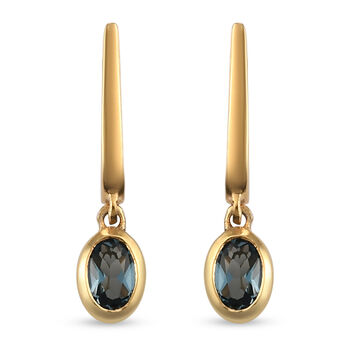 London Blau Topas Ohrringe, 925 Silber vergoldet ca. 1,02 ct