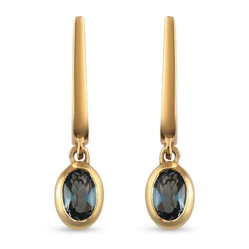 London Blau Topas Ohrhänger 925 Silber vergoldet ca. 1,02 ct  image number 0