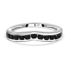 Schwarzer Spinell Ring, 925 Silber (Gr&ouml;&szlig;e 16.00) ca. 0.87 ct