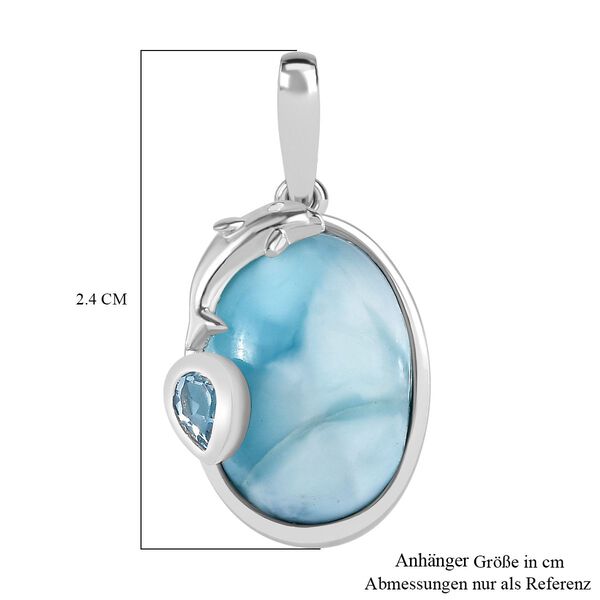 AA Larimar und himmelblauer Topas-Anh&auml;nger - 7,45 ct. image number 6