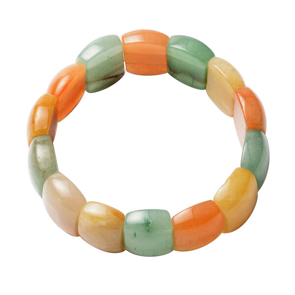 Mehrfarbiges, flexibles Aventurin-Armband, 18 cm, ca. 257,50 ct