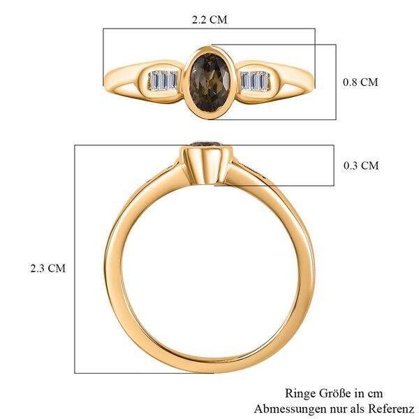 AA Nat&uuml;rlicher, goldener Tansanit und Zirkon Ring, ca. 0,57 ct. image number 7