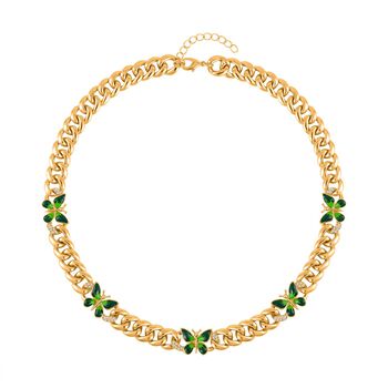 Butterfly Effect gr&uuml;n emaillierte Halskette