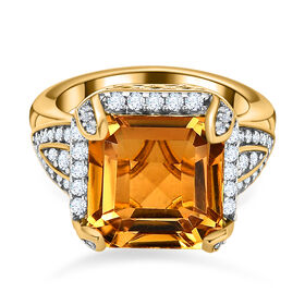 Citrin und Zirkon Ring- 7,57 ct.