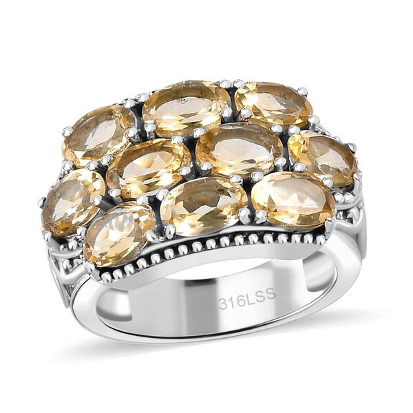 Citrin Ring, Edelstahl, (Größe 20.00) ca. 4.28 ct image number 4
