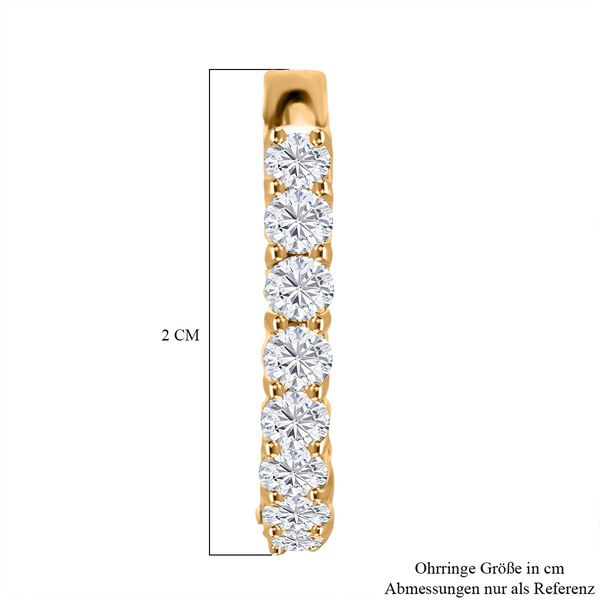 LUXURIANT SI-GH Labor Diamant Ohrringe, 925 Silber Gelbgold Vermeil - 2 ct. image number 4