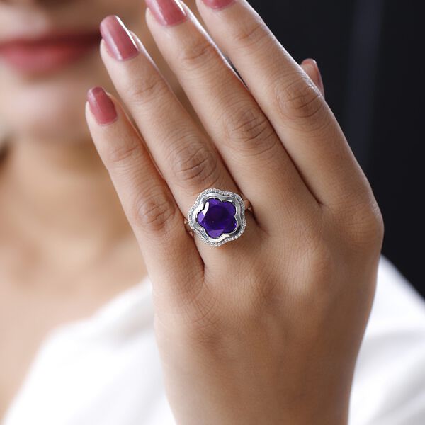 GP Italian Garden Kollektion - Lusaka Amethyst, Zirkon und Kanchanaburi blauer Saphir Ring - 7,16 ct. image number 3