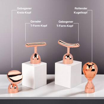 4-in-1 Gesichtsroller-Massager in Silberwei&szlig;
