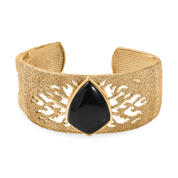 EverTrue AA schwarzer Glasachat 19cm Armreif - 24,82 ct.