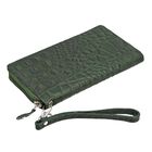 RFID-geschützte Brieftasche aus 100% echtem Leder mit Kroko-Prägung und abnehmbarem Trageschlaufe, dunkel grün image number 9