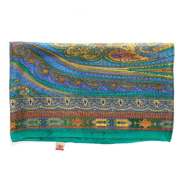 100% Natur Seide, Designer Schal, 50x160 cm, Hellgr&uuml;n image number 5