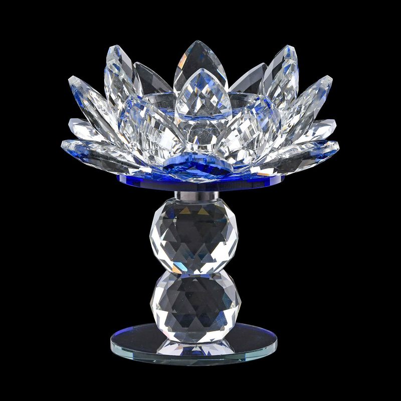 The 5th Season - Lotus-Design-Kristall-Kerzenhalter, Transparent, 7.5x13cm image number 0
