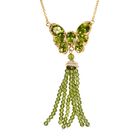 D'joy Natürlicher Peridot Halskette ca. 45 cm 925 Silber 750 Gelbgold Vermeil ca. 22.53 ct