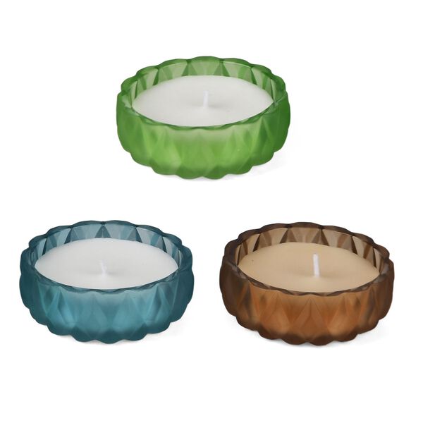 3er Set - Duftkerze Rundglas English Oak Kokosnuss Vanille Franz&ouml;sischer Kaffee, 7.8 x 8.5 cm image number 5