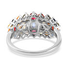 Mehrfarbig Saphir Cluster Ring 925 Silber Platin-Überzug image number 5