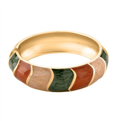 Emaille-Armreif, geometrischen Design, ca. 18 cm, Mehrfarbig