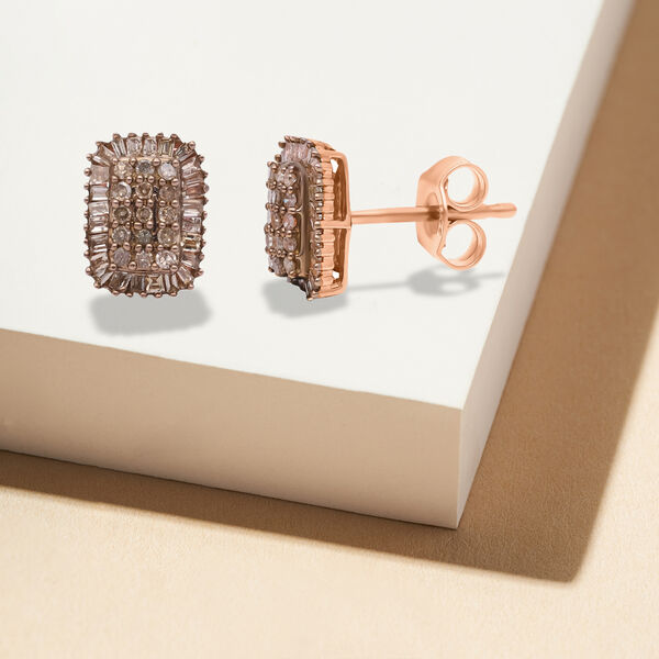 Nat&uuml;rliche Champagner Diamant-Ohrstecker - 0,50 ct. image number 2