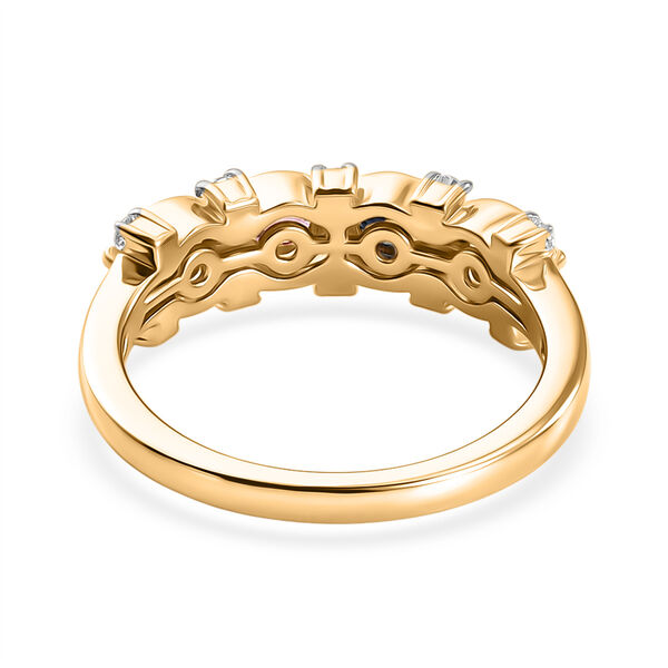 D'Joy Mehrfarbig Saphir, Blauer Saphir Ring 925 Silber 750 Gelbgold vermeil (Gr&ouml;&szlig;e 17.00) ca. 1,22 ct image number 5