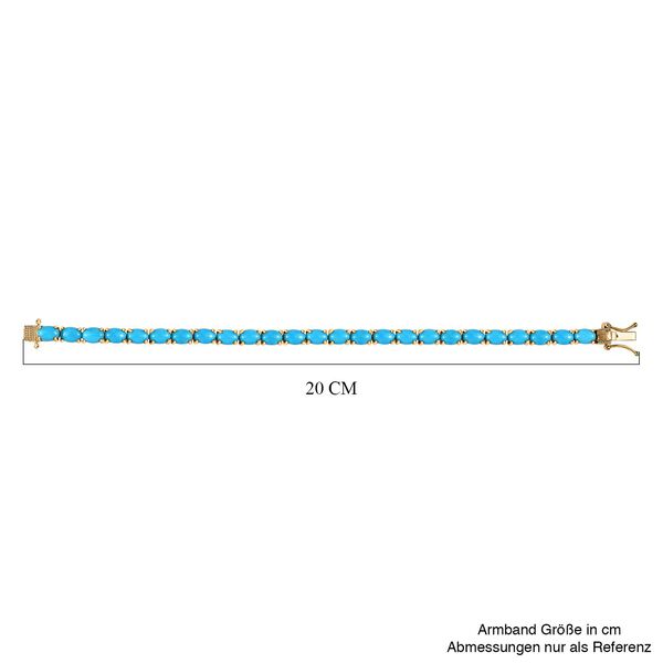 Amerikanisches natürliches Sleeping Beauty Türkis Armband, ca. 19 cm 925 Silber vergoldet ca. 17.55 ct image number 5
