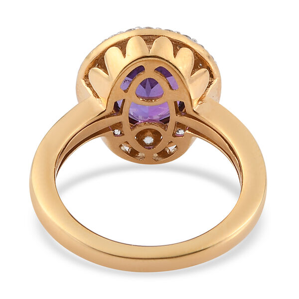 Mashamba Amethyst und Zirkon Ring 925 Silber vergoldet image number 6