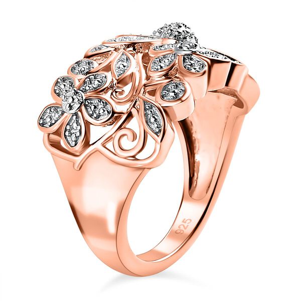 ALLORO von der Natur inspirierter, ros&eacute;vergoldeter Silberring image number 5