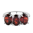 2er-Set roter Granat-Ring und Anhänger, 925 Silber platiniert, ca. 6.29 ct image number 3