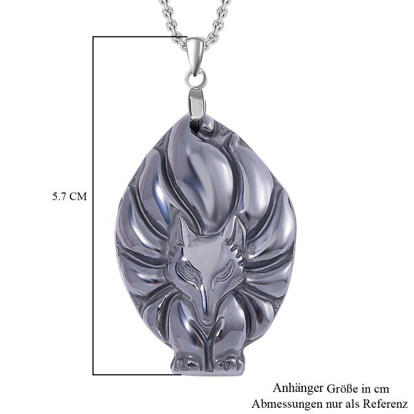 Terahertz Neunschw&auml;nzige-F&uuml;chsin-Anh&auml;nger mit Kette, Messing und Edelstahl ca. 75.00 ct image number 5