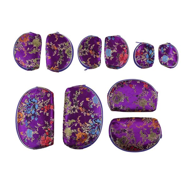 10er-Set Schmuckbeutel, lila
