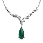 Verde Onyx Halskette, ca. 45 cm, Edelstahl ca. 5.31 ct