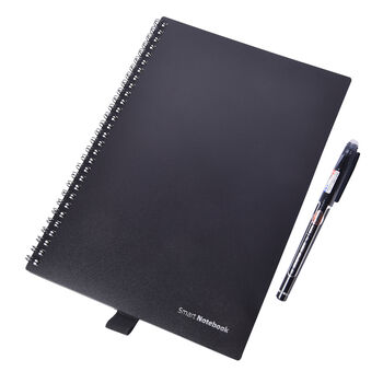 Smart - wiederverwendbares Notizbuch, Stift Radiergummi inkl., Schwarz